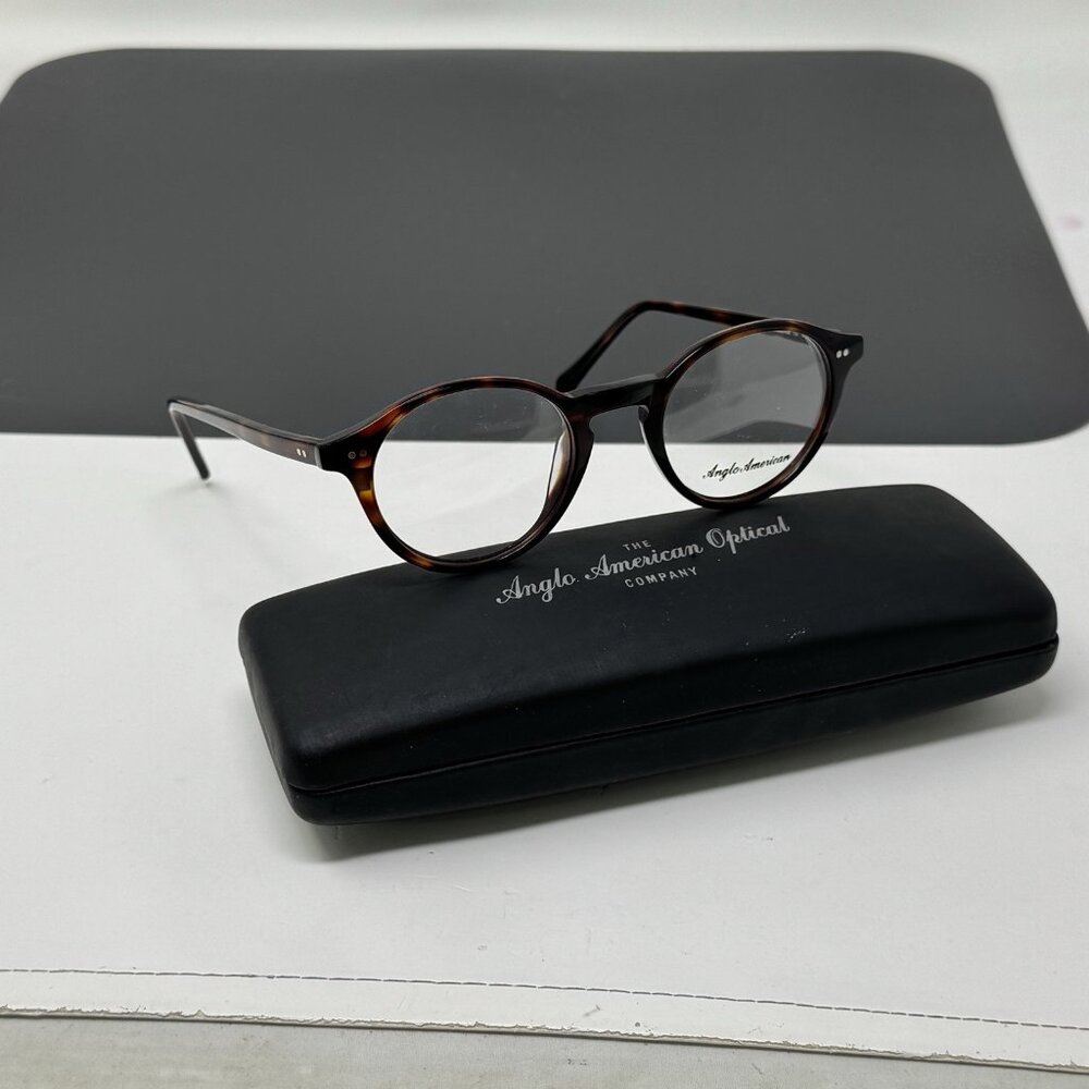 Anglo American Optical Mod 406 TO 47mm Dark Tortoise Glasses England 47 [] 21